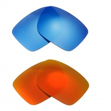 New Walleva Fire Red + Ice Blue Polarized Replacement Lenses For VonZipper Elmore Sunglasses